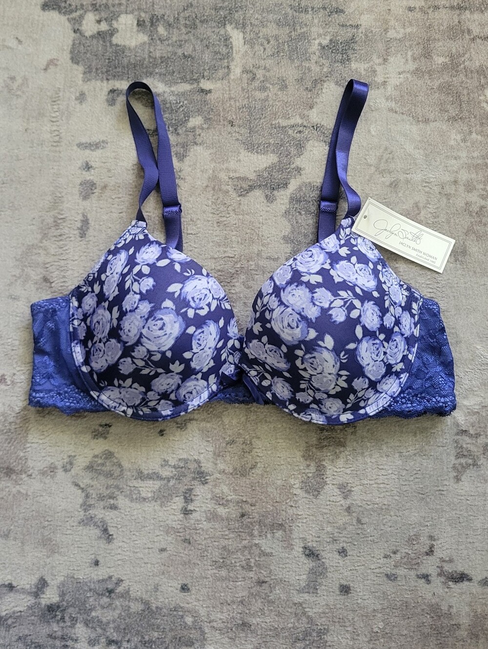 NEW Jacklyn Smith Collection Floral Print Underwire Bra 38C